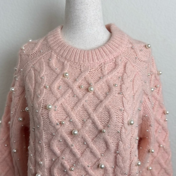 Carbon38 Pearl Embellished Sweater - Rose Cloud - Picture 5 of 13
